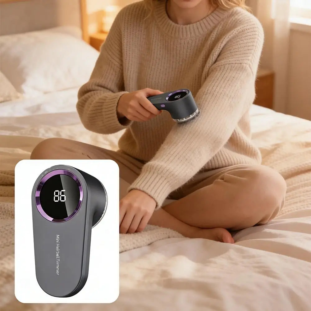 Anti-bouloches électrique portable avec affichage LED, rechargeable USB, pour vêtements et pulls
