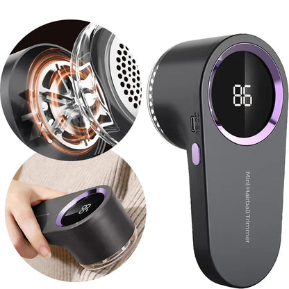 Anti-bouloches électrique portable pour vêtements, avec écran LED, rechargeable, pour le rasage des tissus et l'élimination des peluches
