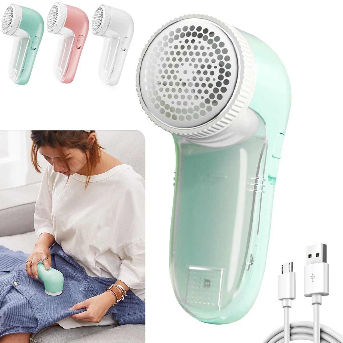 Épilateur électrique à peluches pour vêtements, anti-bouloches, rasoir anti-bouloches pour pull, coupe-bouloches portable rechargeable et détachable, pour le nettoyage.